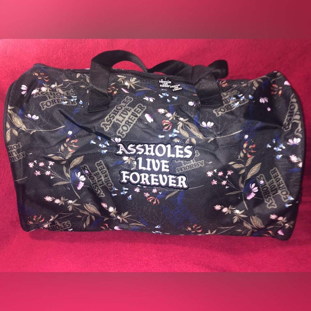 ALF (Assholes Live Forever) Floral “Emotional Baggage” Duffel Bag